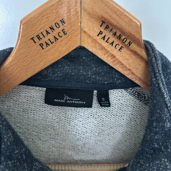 Marc Anthony Men's Small Flecked Blue Quarter Zip - Picture 2 of 4